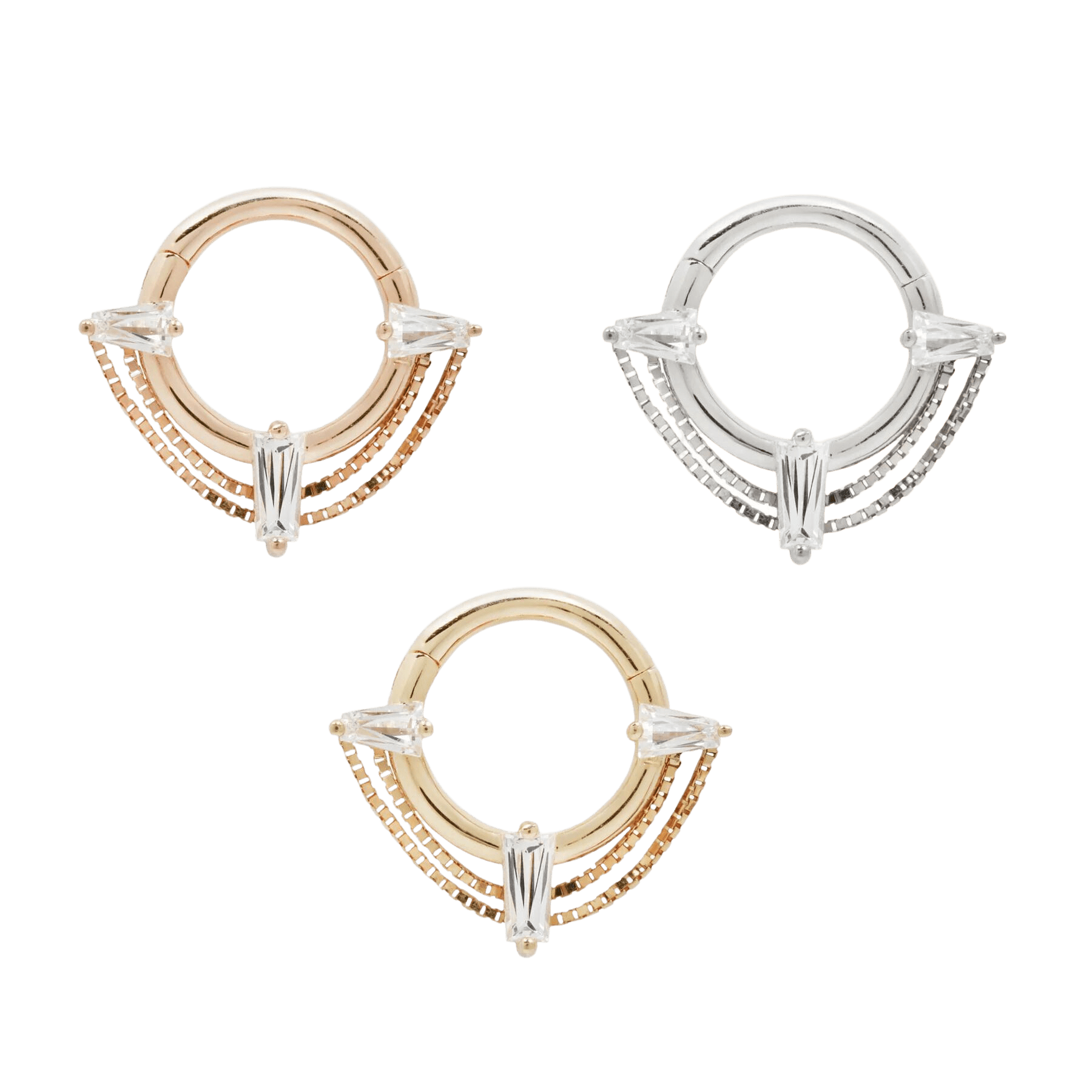 FETISH - CZ - SOLID 14KT GOLD CLICKER piercing-zone.com