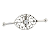 Filigree Eye - 14K Gold Gem Straight Barbell - piercing - zone.com