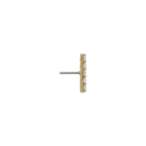 Five Gem Bar - 18K Gold White CZ Threadless/Threaded End - piercing - zone.com