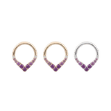 RISE + SHINE - AMETHYST OMBRE - SOLID 14KT GOLD CLICKER piercing-zone.com