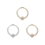 TINSLEY - CZ + WHITE SAPPHIRE - SOLID 14KT GOLD CLICKER piercing-zone.com