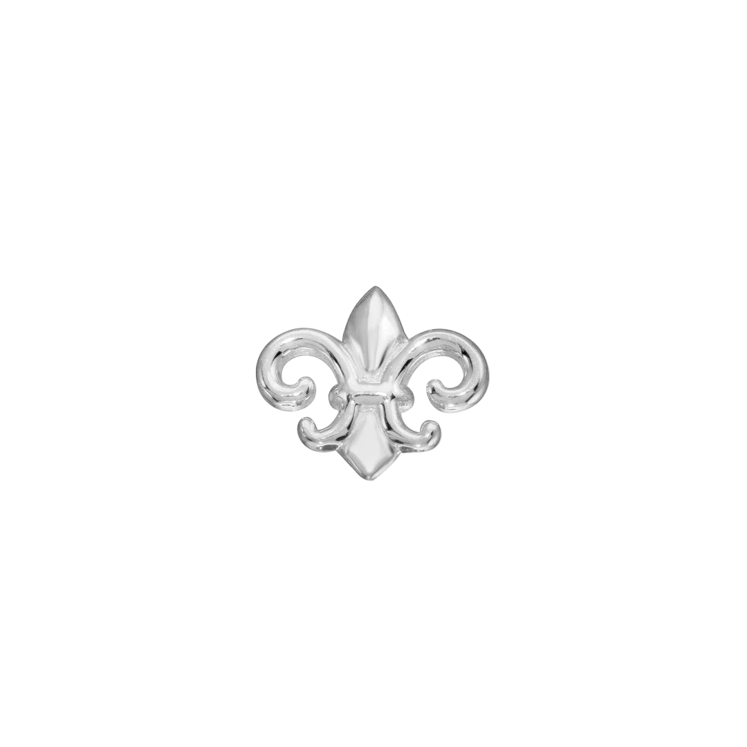 Fleur-de-lis Styled in Lobe Piercing with Coordinated Jewelry
