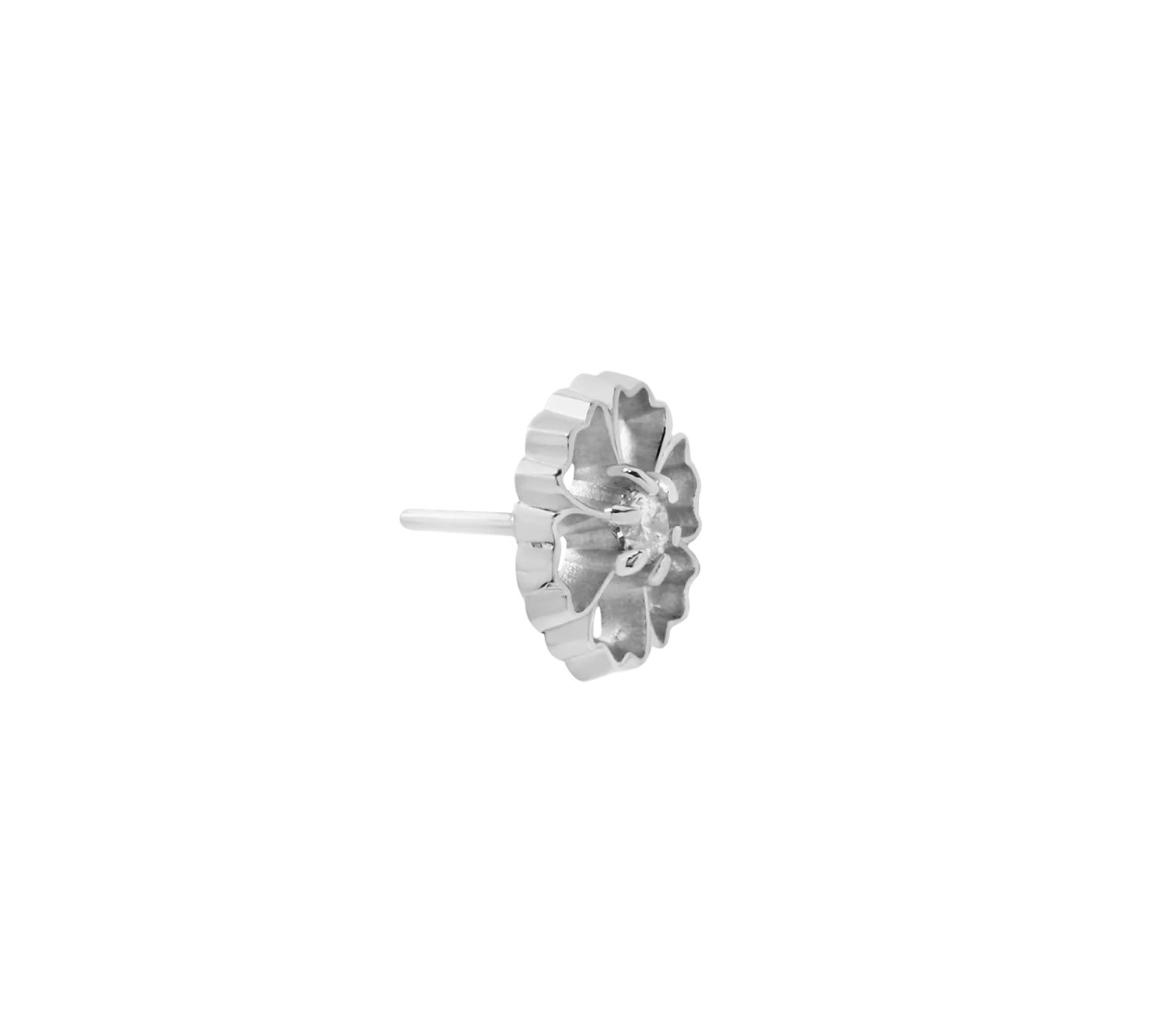 Flat lay of Flora end with threadless steel pin