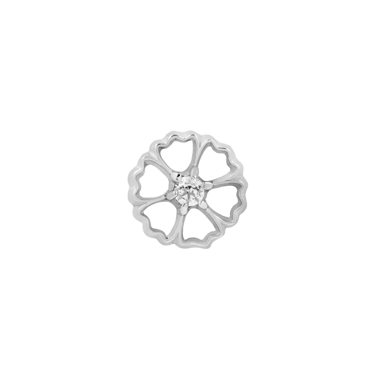 5mm gold flower threadless end with ultra-low profile