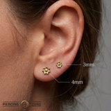 Flower End - 18K Gold Threadless/Threaded End