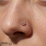 Flower End - 18K Gold Threadless/Threaded End