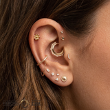 Flower End - 18K Gold Threadless/Threaded End