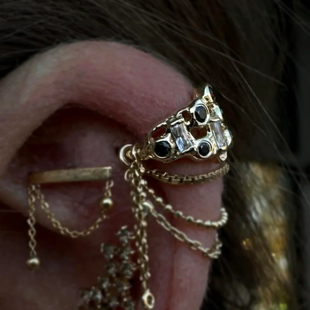 Forge Clicker – 14K/18K Gold Geometric Clicker Ring - piercing - zone.com