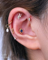 Amaris Blue Topaz – 14K Gold Threadless End