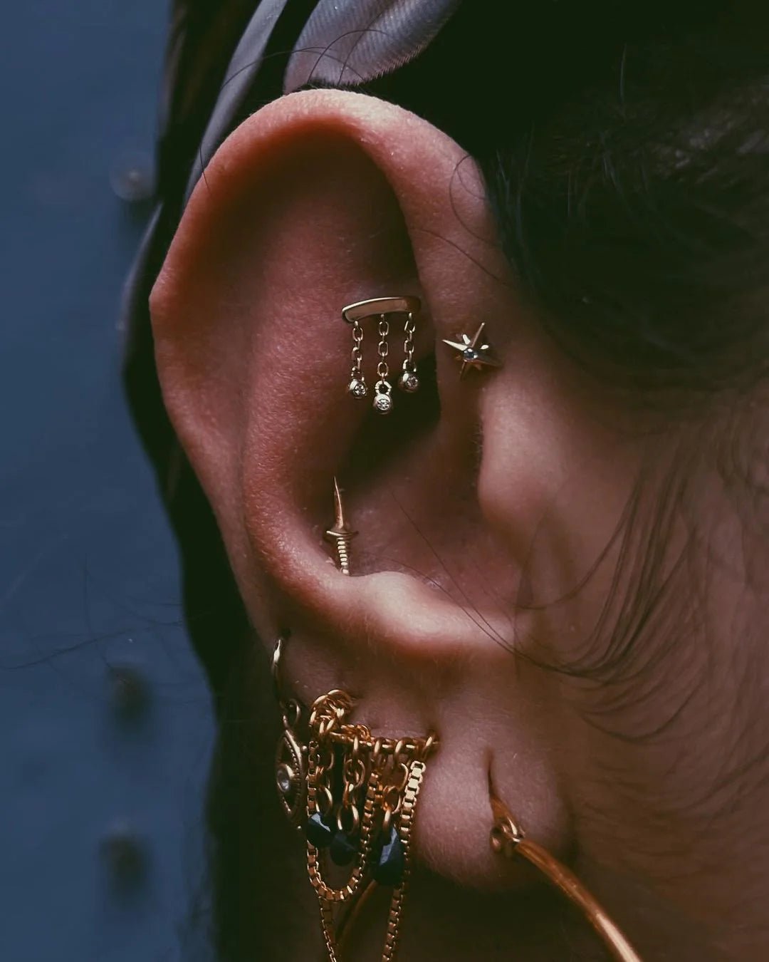 Stella – 14K Gold & CZ Threadless End