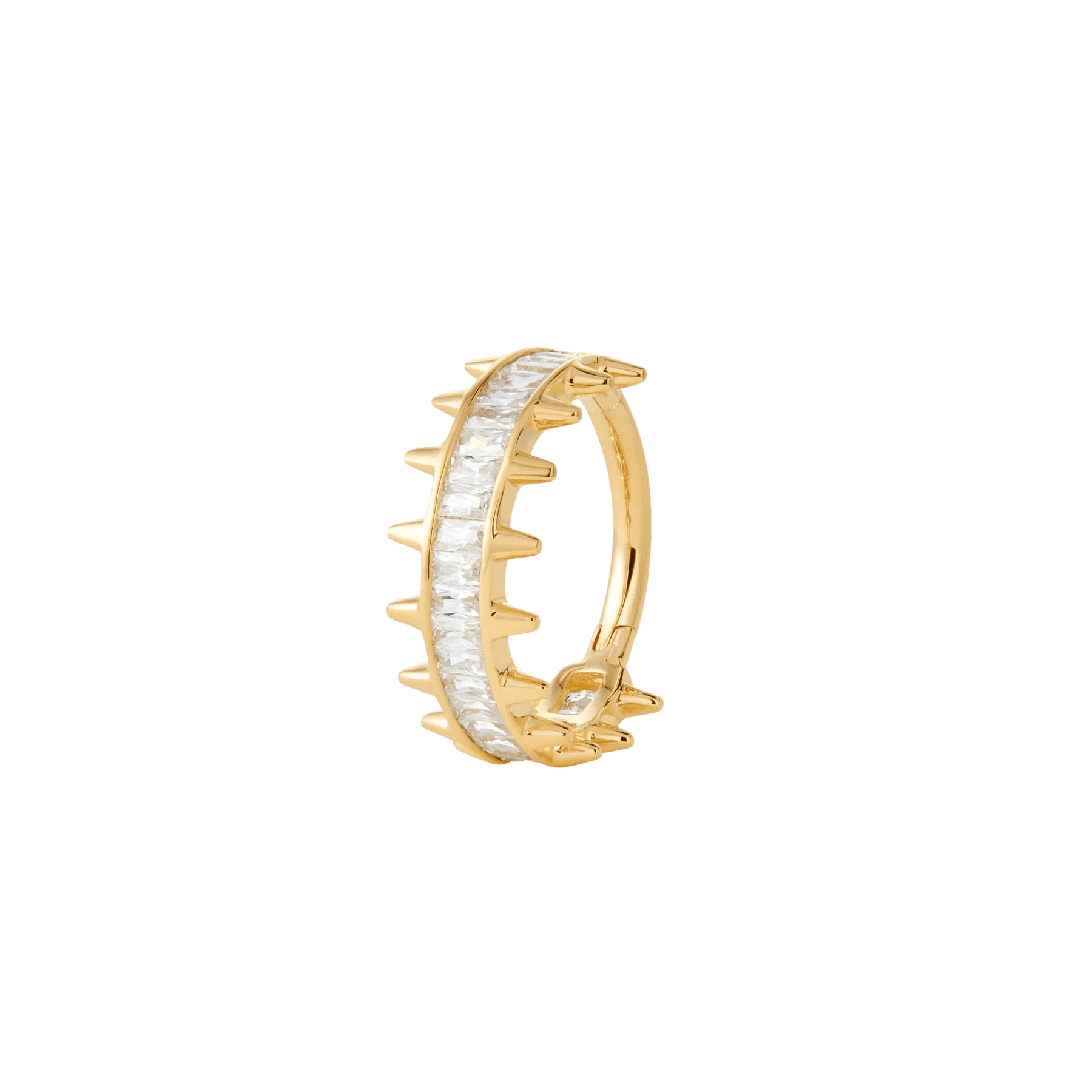 Akira CZ Clicker – 14K Gold Edgy Hinged Ring