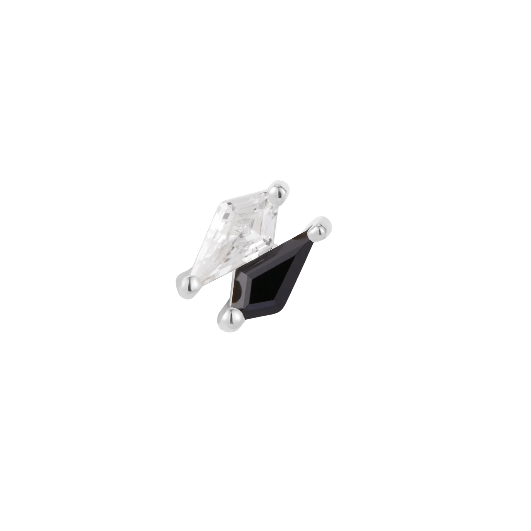 Align Black Spinel & CZ Threadless End – 14K Gold Triangle