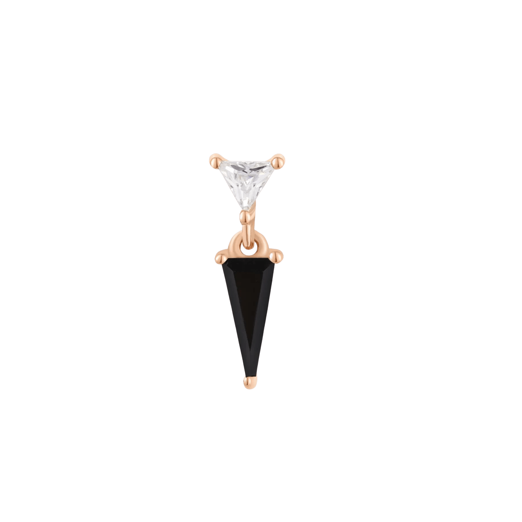 Daring Black Spinel & CZ Threadless End – 14K Gold Charm