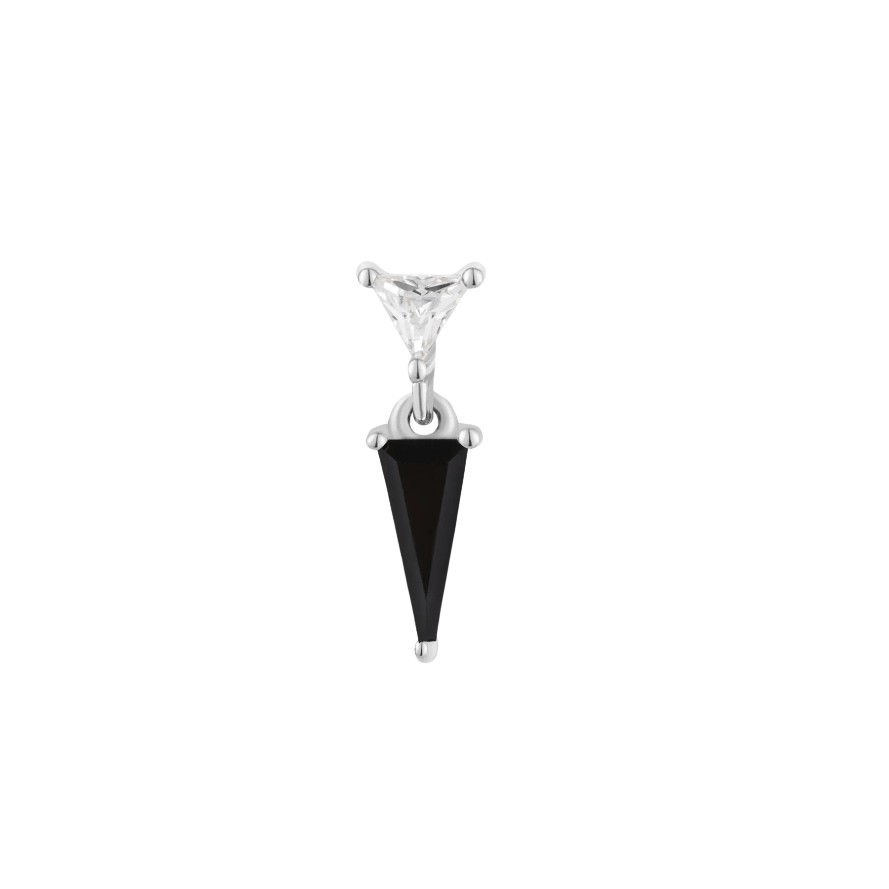 Daring Black Spinel & CZ Threadless End – 14K Gold Charm