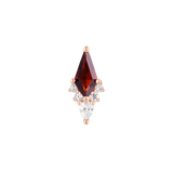 Garnet January Birthstone Threadless End in Solid Rose Gold