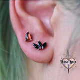 GARNET PEAR - THREADLESS END piercing-zone.com