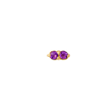 Gemini End in Yellow Gold with Garnet and Amethyst – Top Down