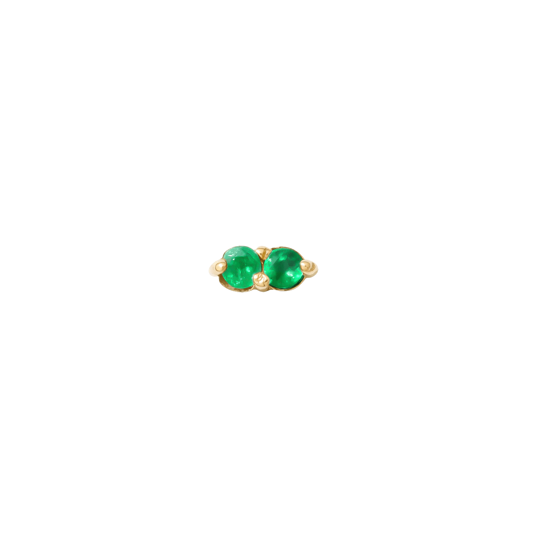 Gemini in Rose Gold with Emerald and Sapphire
