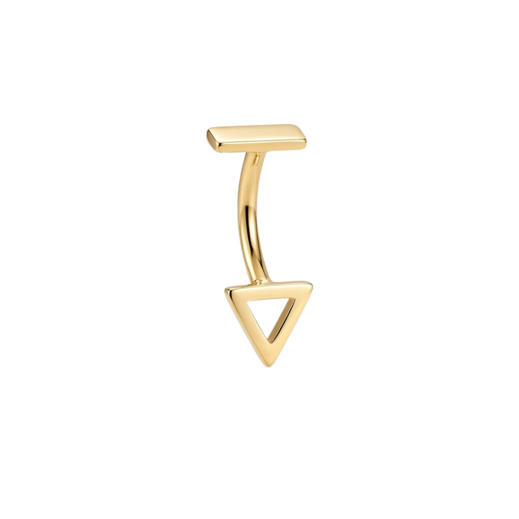 Geo Rook Star – 14K Gold Curved Barbell