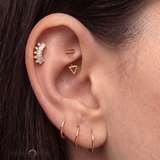 Geo Rook Star – 14K Gold Curved Barbell