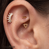 Geo Rook Star – 14K Gold Curved Barbell