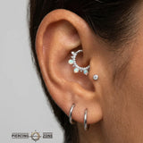 Gigi – Cz + Opal – Clicker aus massivem 14-karätigem Gold