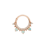 GIGI - CZ + OPAL - SOLID 14KT GOLD CLICKER piercing-zone.com