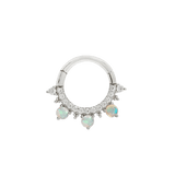 GIGI - CZ + OPAL - SOLID 14KT GOLD CLICKER piercing-zone.com