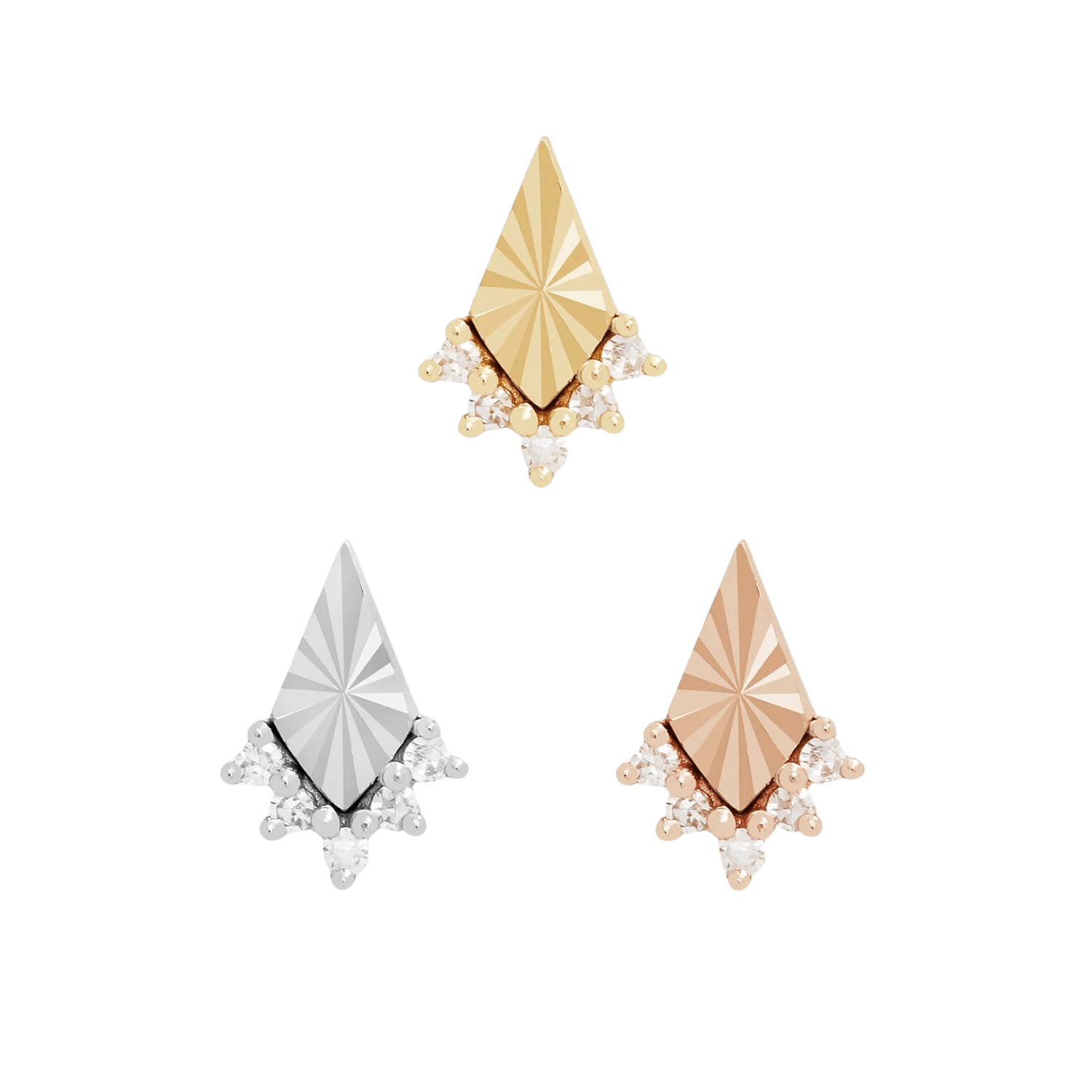 Glow Diamond Threadless End – 14K Gold Piercing Charm