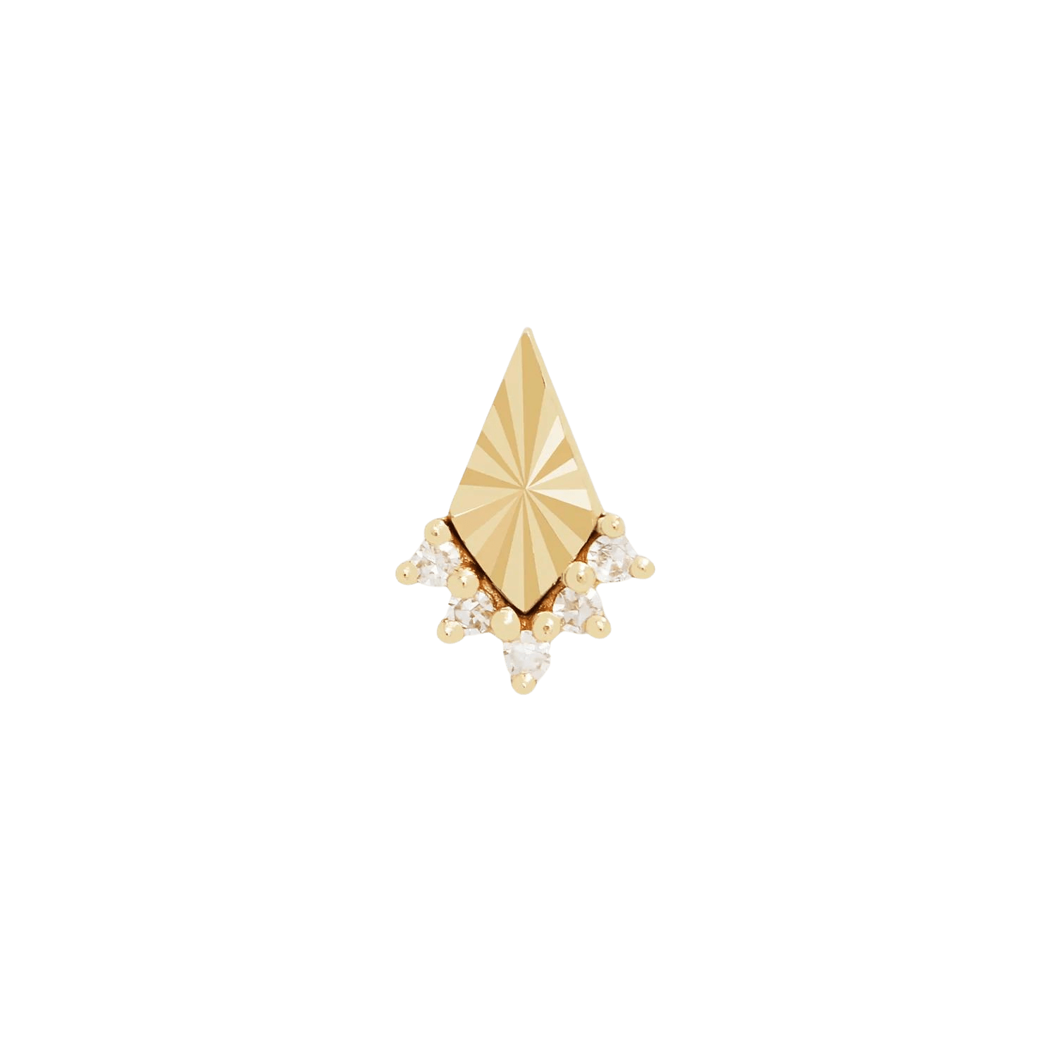 Glow Diamond Threadless End – 14K Gold Piercing Charm