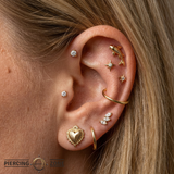 4 Prong Gem - 18K Lab Diamond Threadless/Threaded End