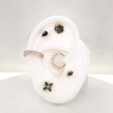 COVET - MOSS AGATE + SWAROVSKI CZ - THREADLESS END piercing-zone.com