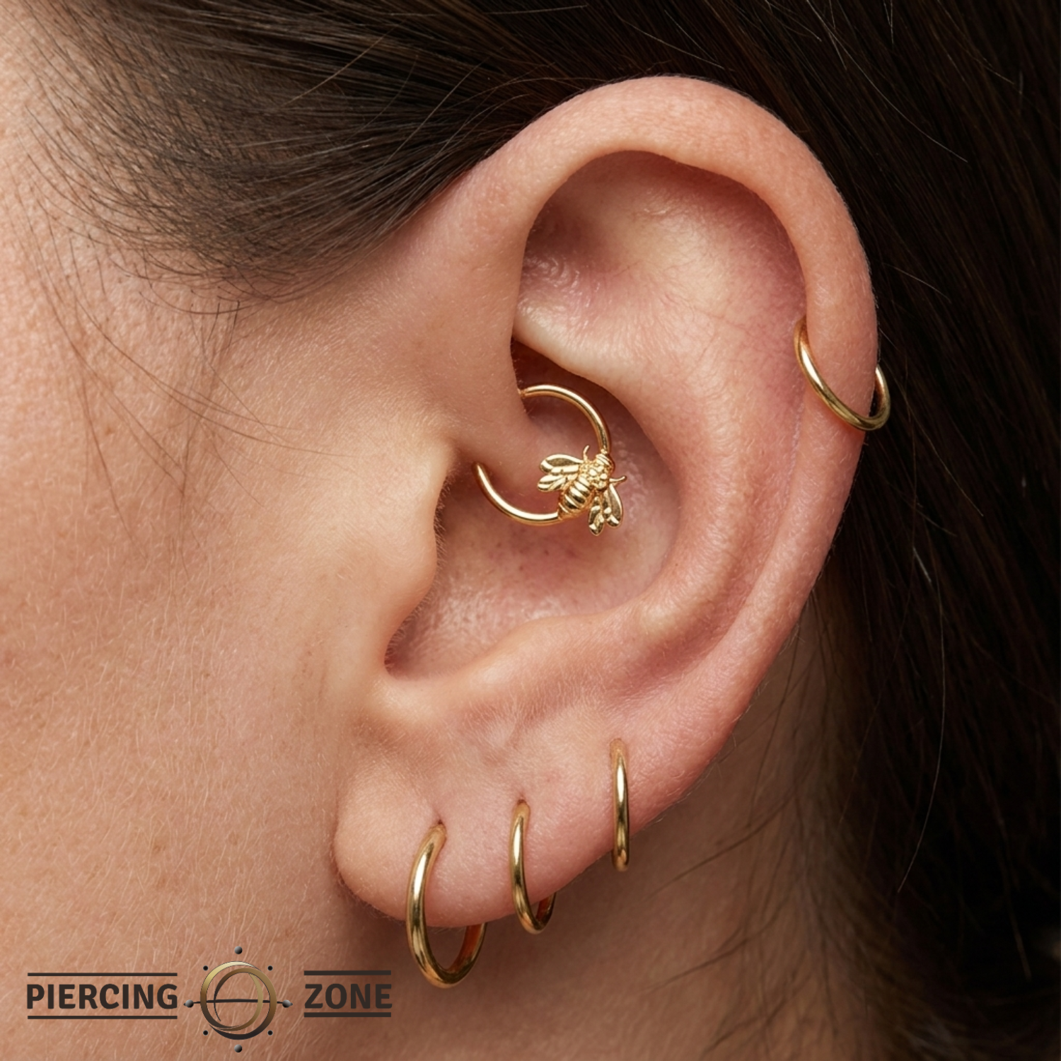 Golden Bee - 14K Gold Bee Fixed Bead Ring