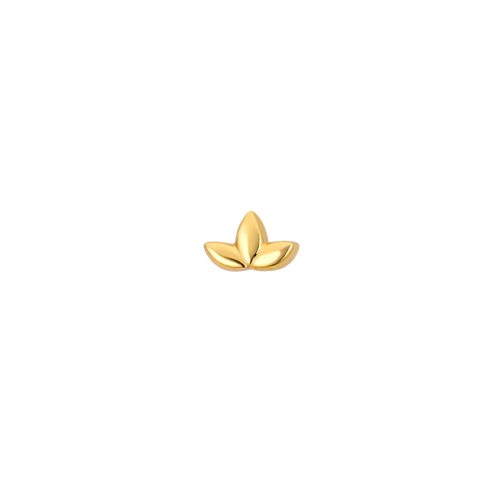 Golden Fan End - 18K Gold Threadless/Threaded End - piercing - zone.com