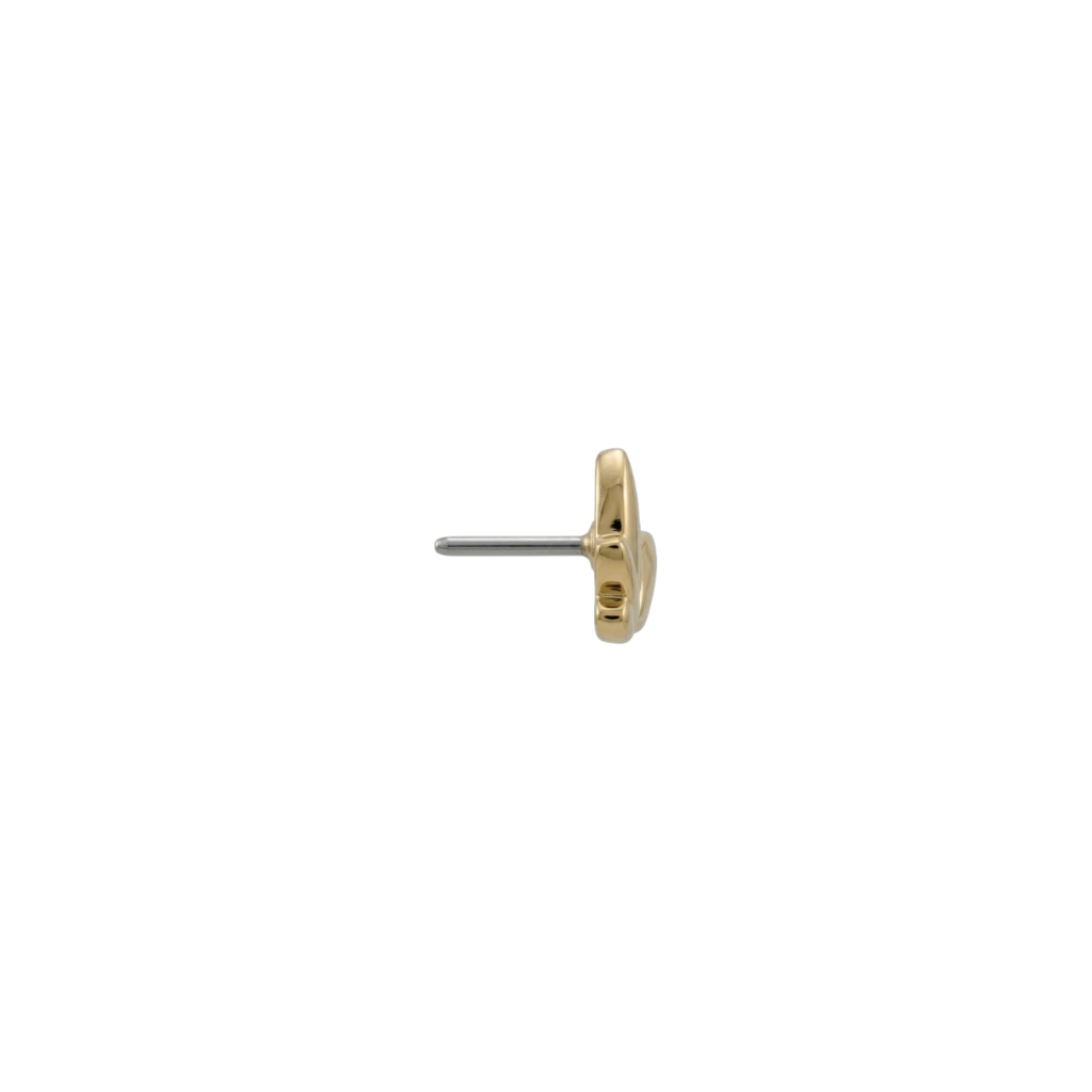 Golden Fan End - 18K Gold Threadless/Threaded End - piercing - zone.com