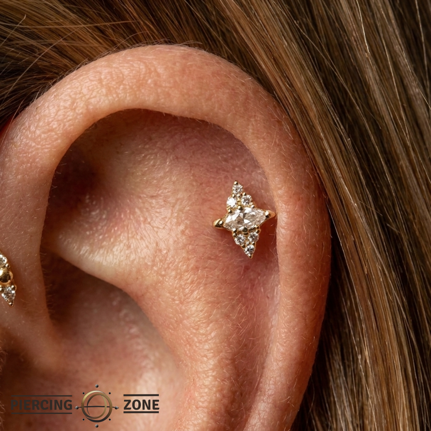 Golden Venus - 18K Gold Gem Threadless/Threaded End