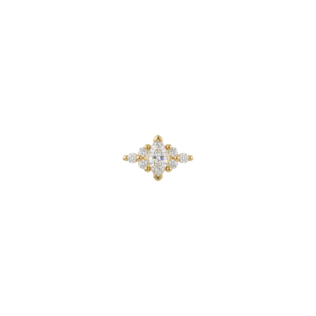 Golden Venus - 18K Gold Gem Threadless/Threaded End - piercing - zone.com