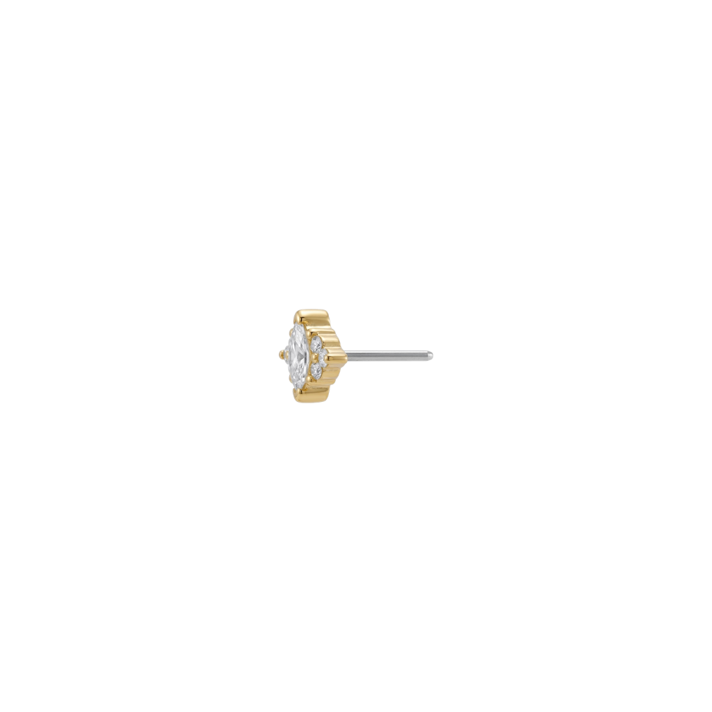 Golden Venus - 18K Gold Gem Threadless/Threaded End - piercing - zone.com