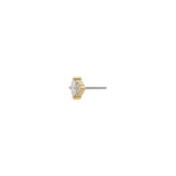 Golden Venus - 18K Gold Lab Diamond Threadless/Threaded End - piercing - zone.com