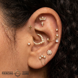 Gothic Cross - 18K Gold Threadless/Threaded End