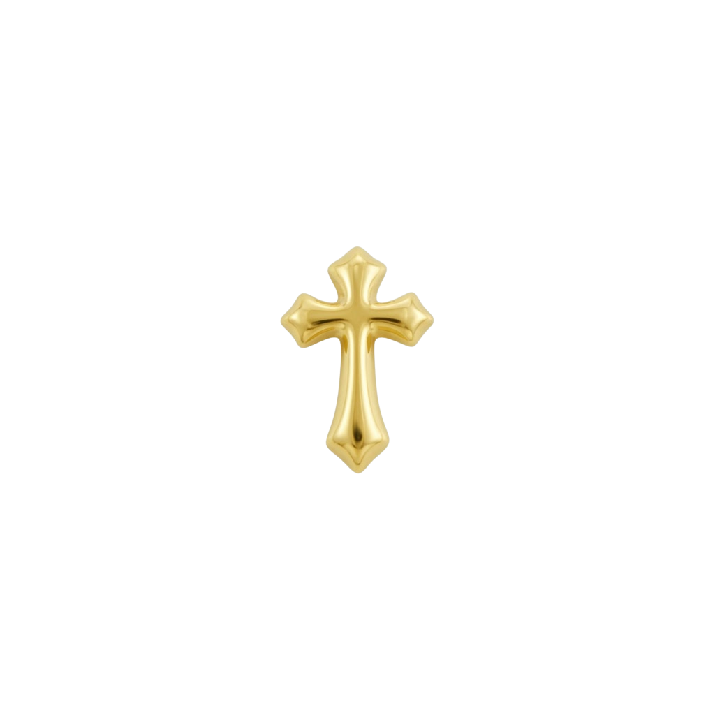Gothic Cross - 18K Gold Threadless/Threaded End - piercing - zone.com