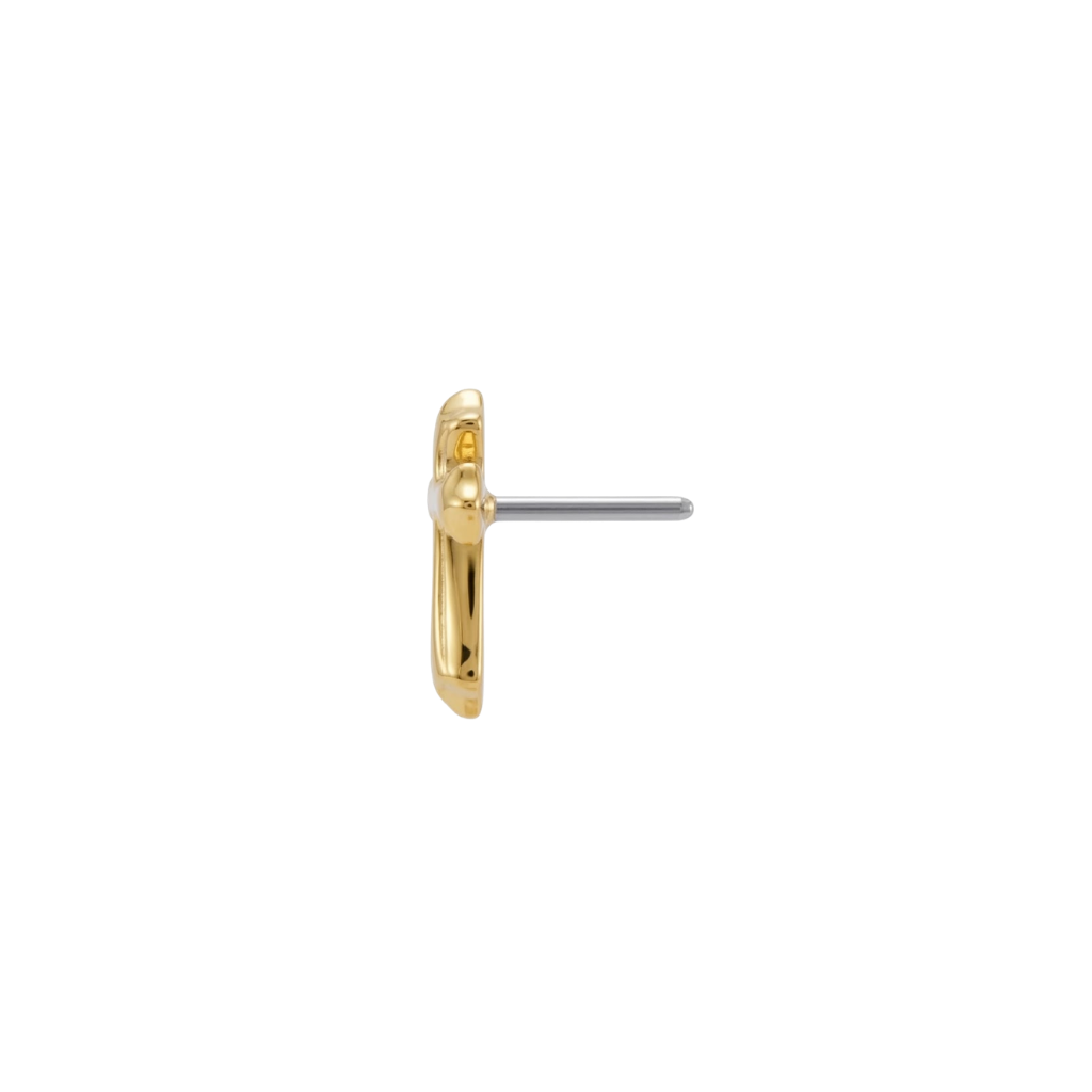 Gothic Cross - 18K Gold Threadless/Threaded End - piercing - zone.com