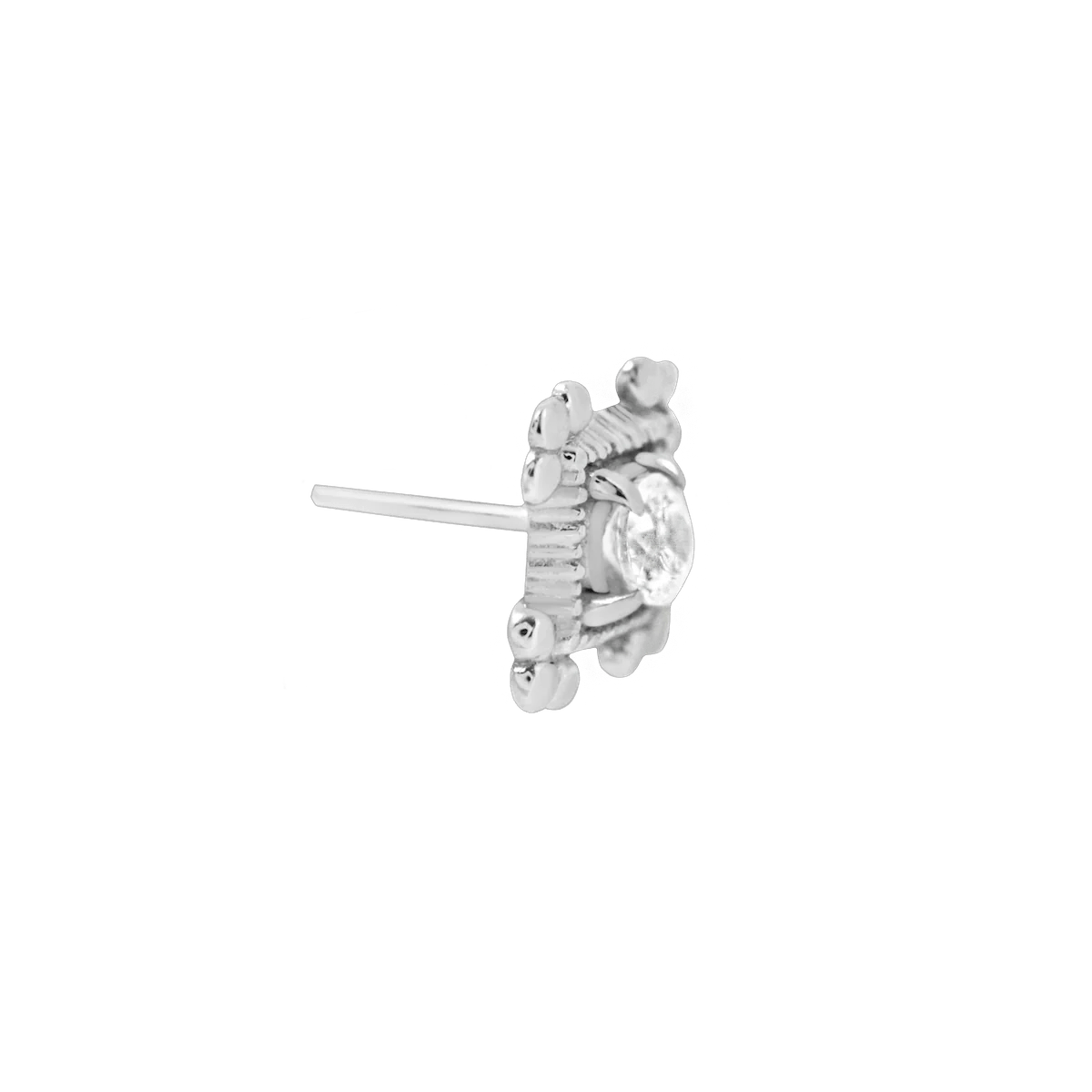 Grace – 14K Gold Diamond Granulated Threadless End