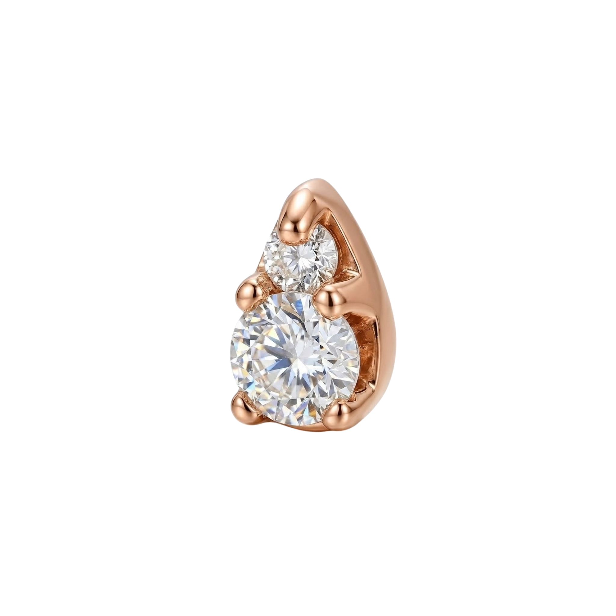 Graduated Prong Duo – 14K Gold Threadless/Threaded End