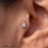 Graduated Prong Duo – 14K Gold Threadless/Threaded End