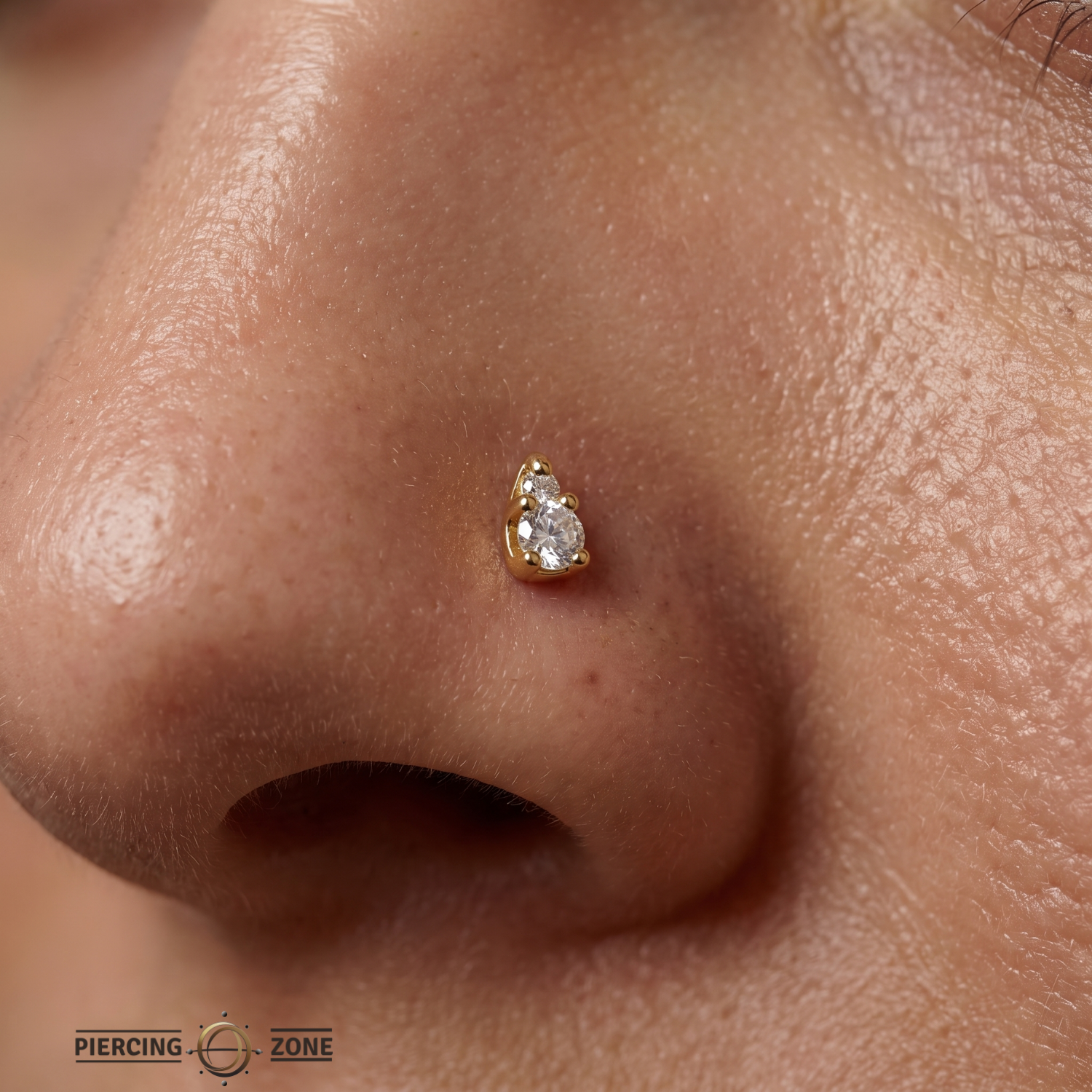 Graduated Prong Duo – 14K Gold Threadless/Threaded End