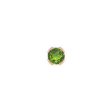 Green tourmaline threadless jewelry in rose gold – minimalist piercing end
