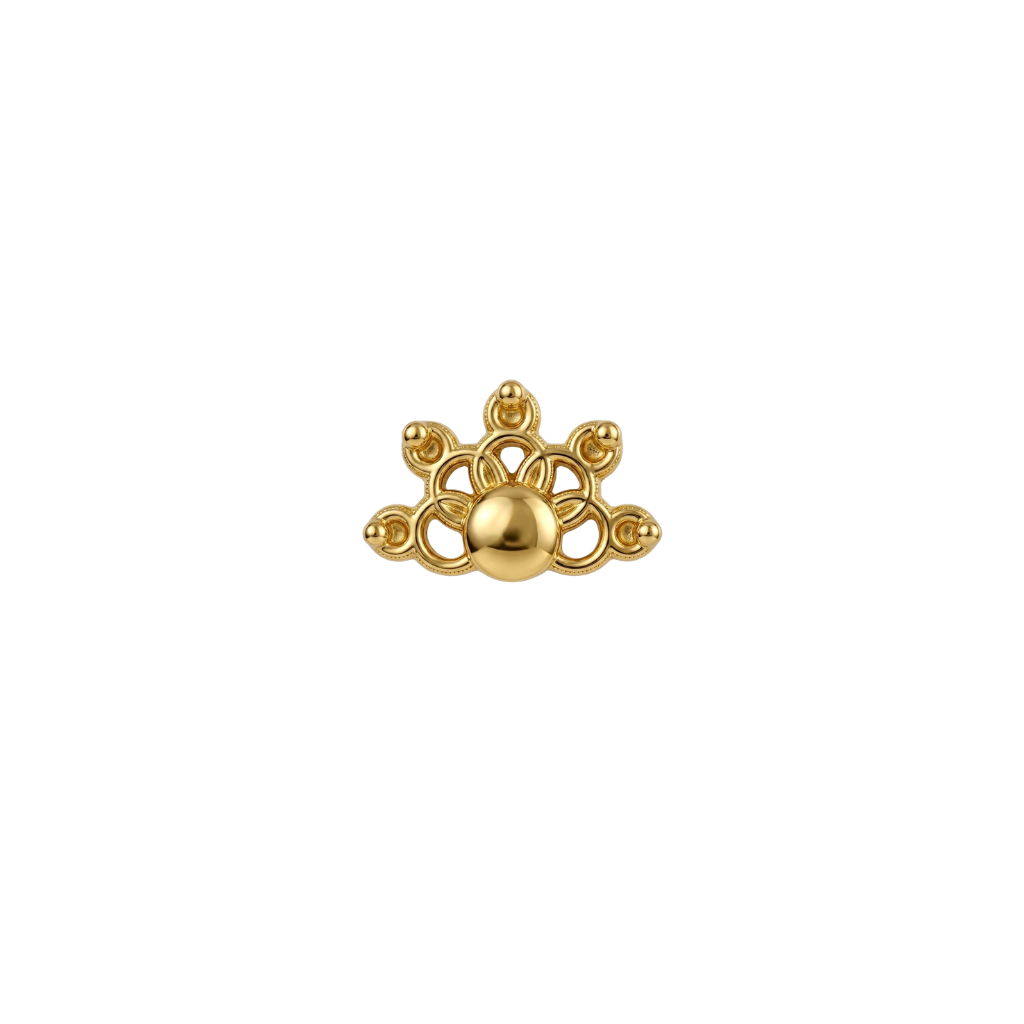 Half Lattice - 18K Gold Threadless End - piercing - zone.com