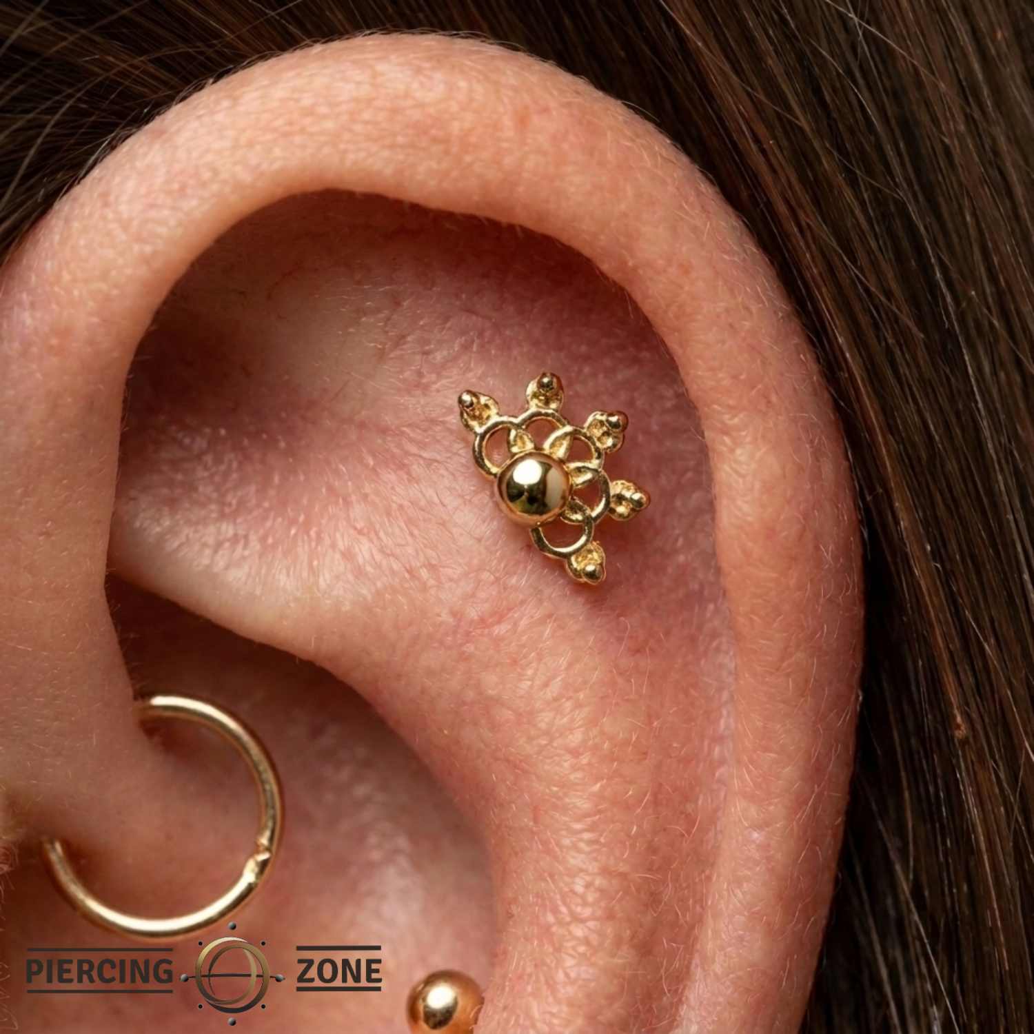 Half Lattice - 18K Gold Threadless End
