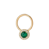Halo - 14K Gold Multi-Stone Fixed Bead Ring - piercing - zone.com